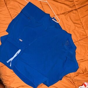 Figs Technical Collection Scrub Top and bottom- royal blue